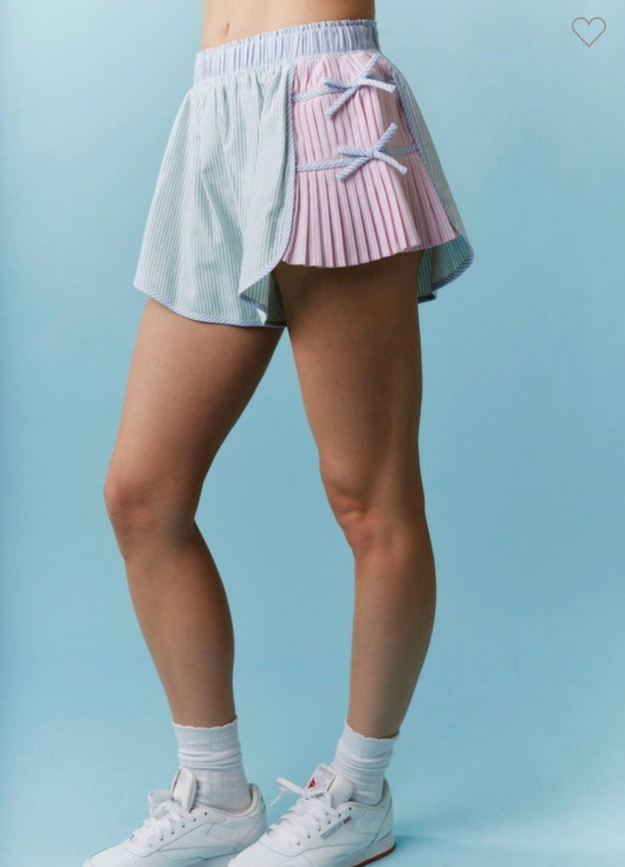 Ribbon Tied Pleated Shorts