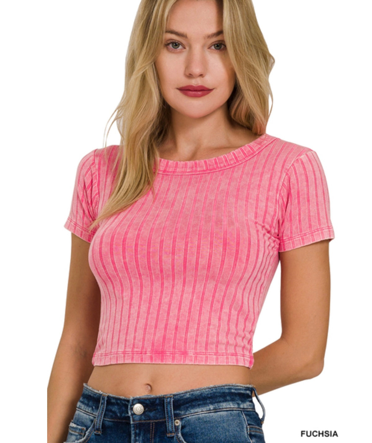 Ribbed Soft Short Sleeve Crop Top