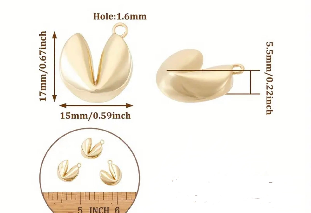 TCB Gold Fortune Cookie Charm