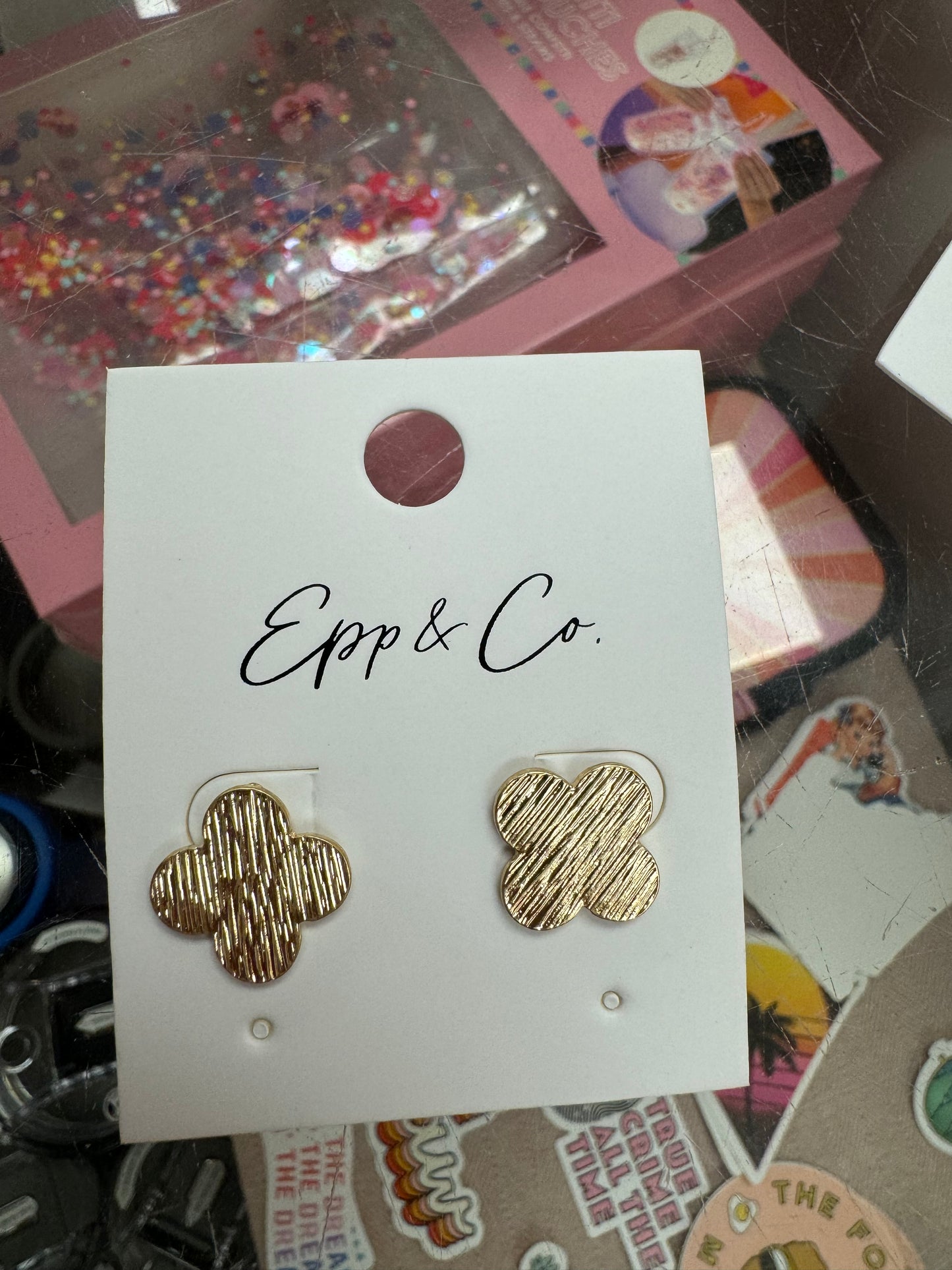 Gold Clover Earings