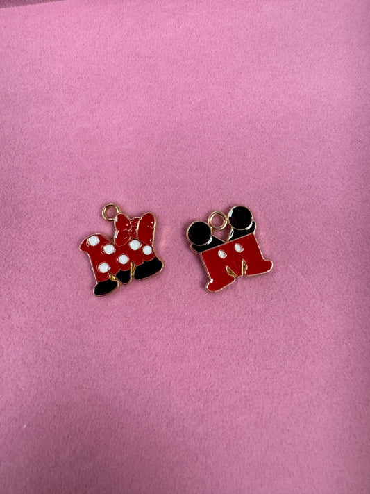 TCB Gold and Enamel Mickey/Minnie Charms