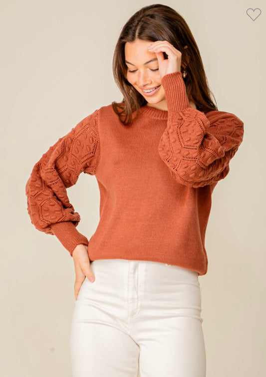 Cable Knit Sleeve Sweater