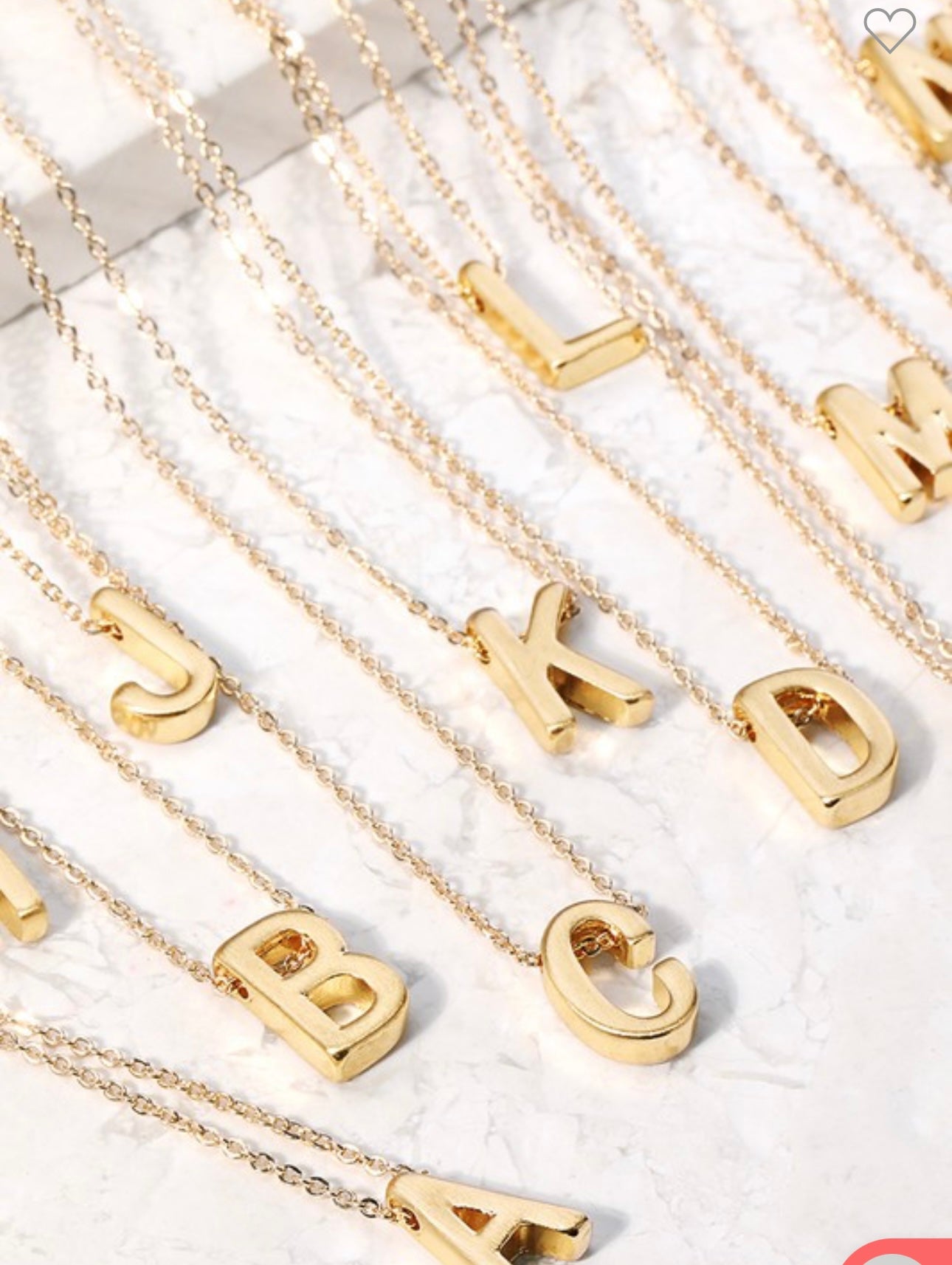 Gold Initial Necklace w Earrings