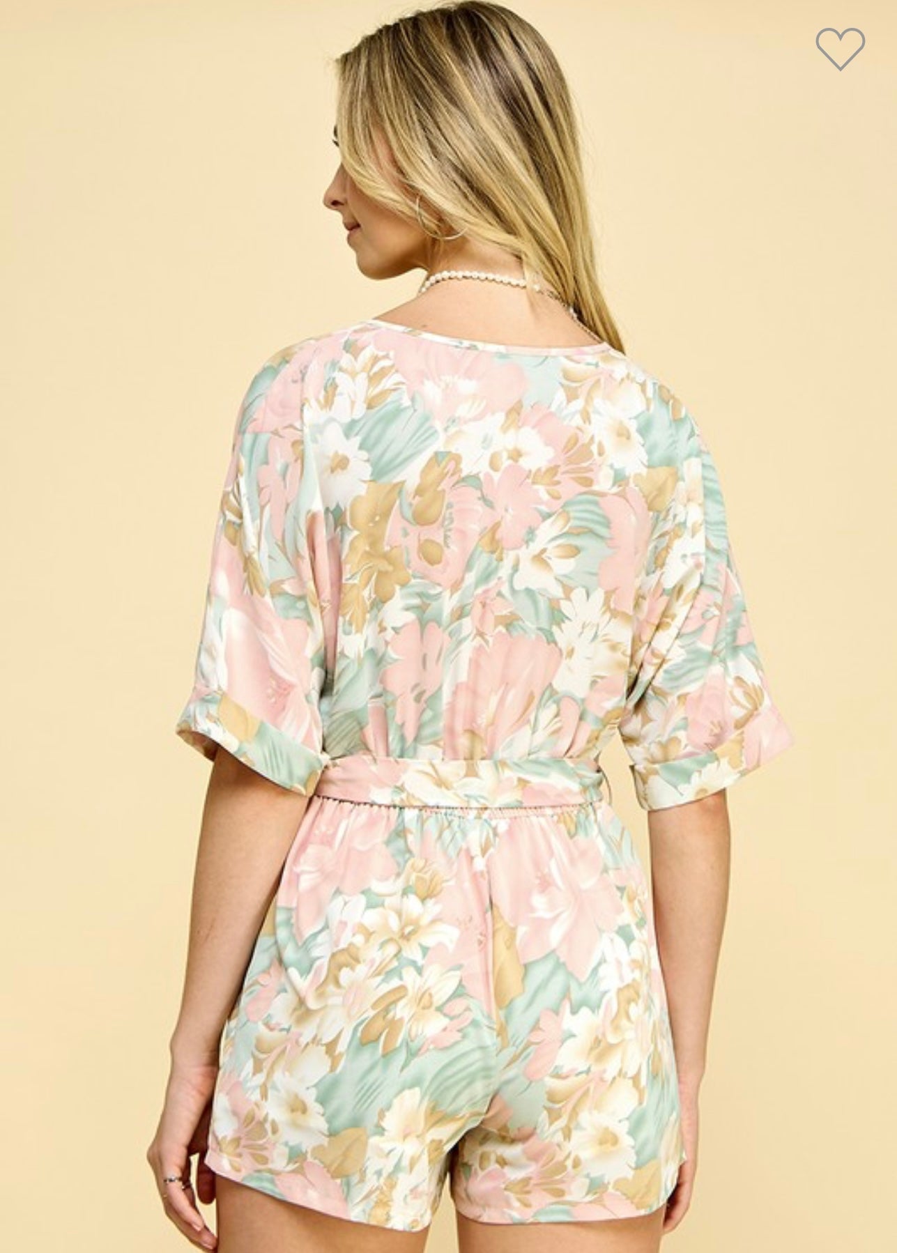 Floral Belted Waist Romper