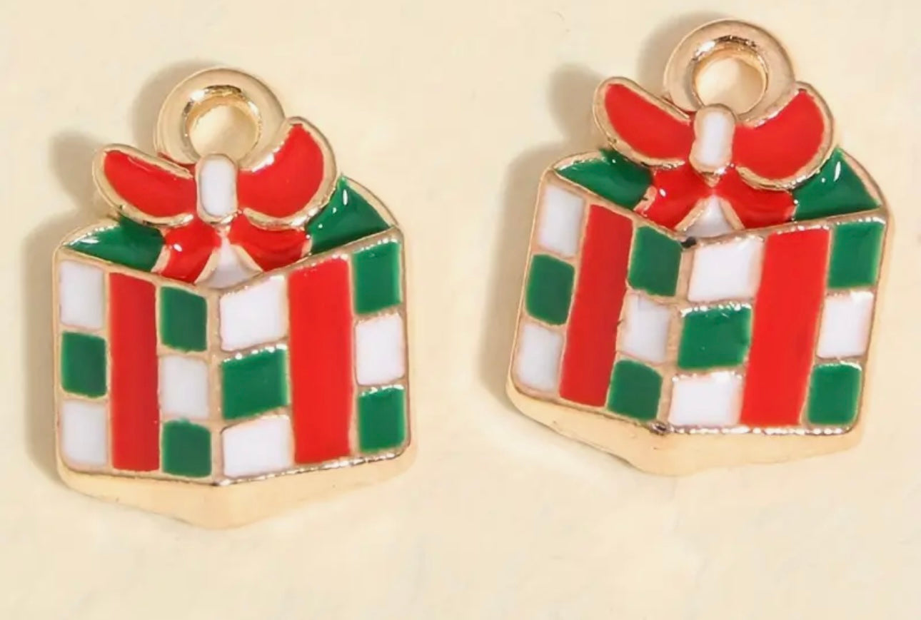 Christmas CB Checkered Present Charm