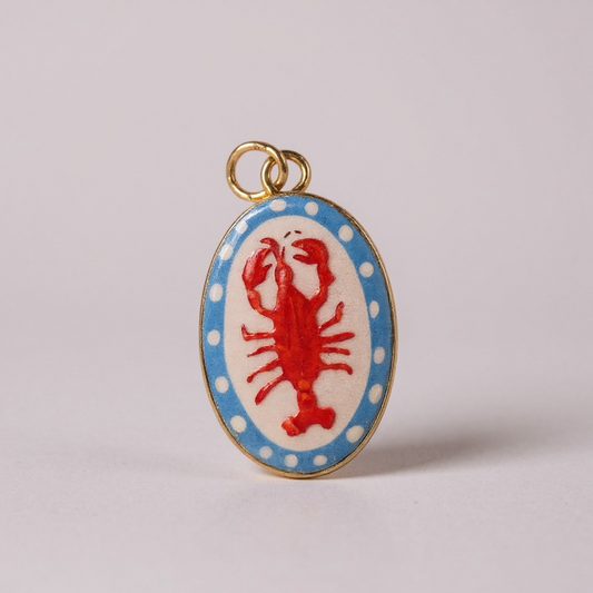 TCB Sweet & Cute Collection Blue Oval Lobster Charm