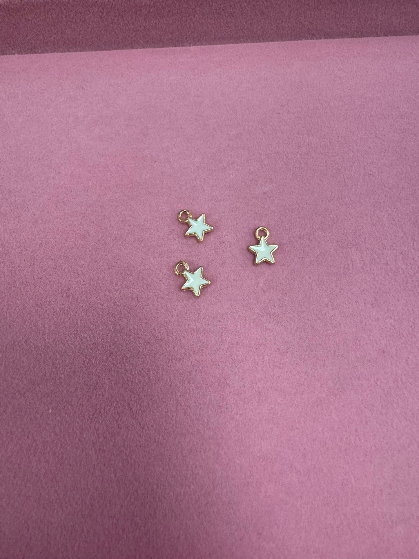 TCB Gold White Tiny Star Charm