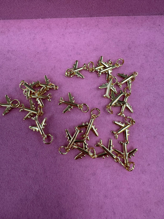 TCB Fly Me Away Gold Airplane Charm