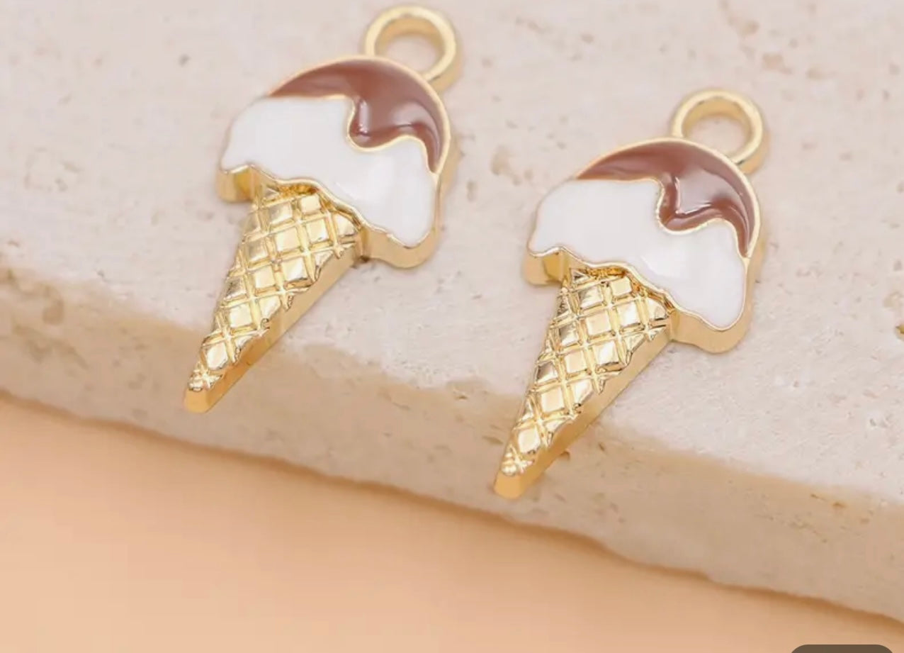 TCB Gold Ice Cream Cone Assorted Charms