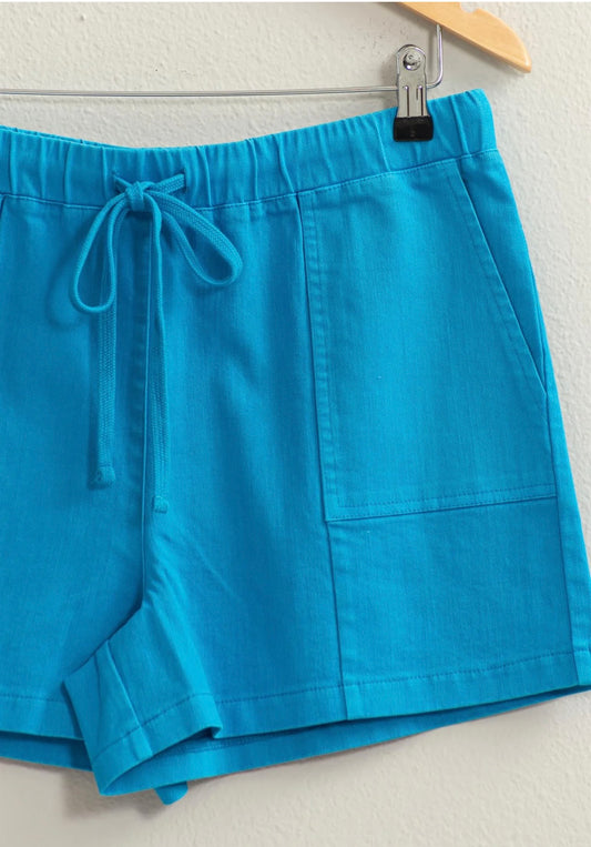 Patch Pocket Drawstring Shorts