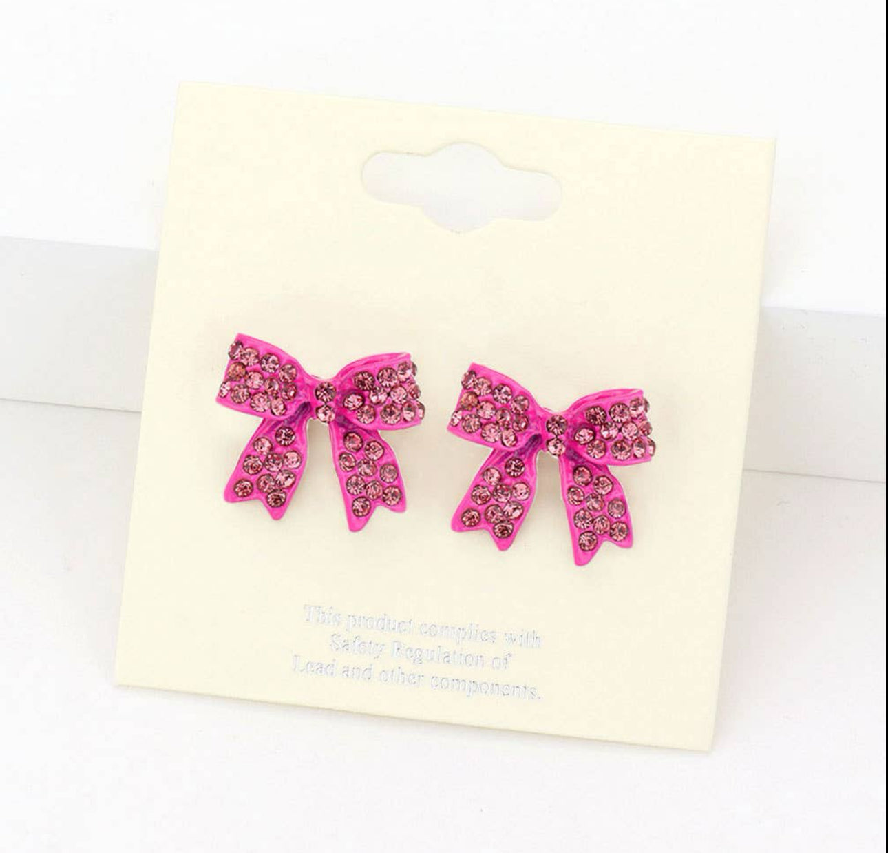 Pave Bow Stud Earrings