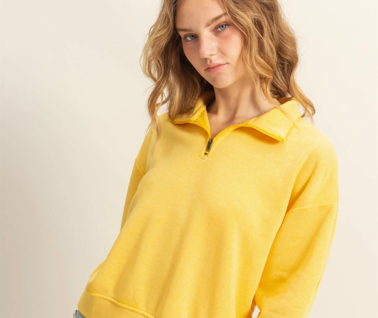 French Terry Bubble Hem Shorts and Popover Sweatshirt Set