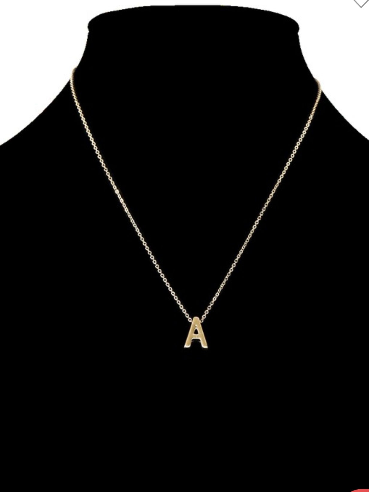 Gold Initial Necklace w Earrings