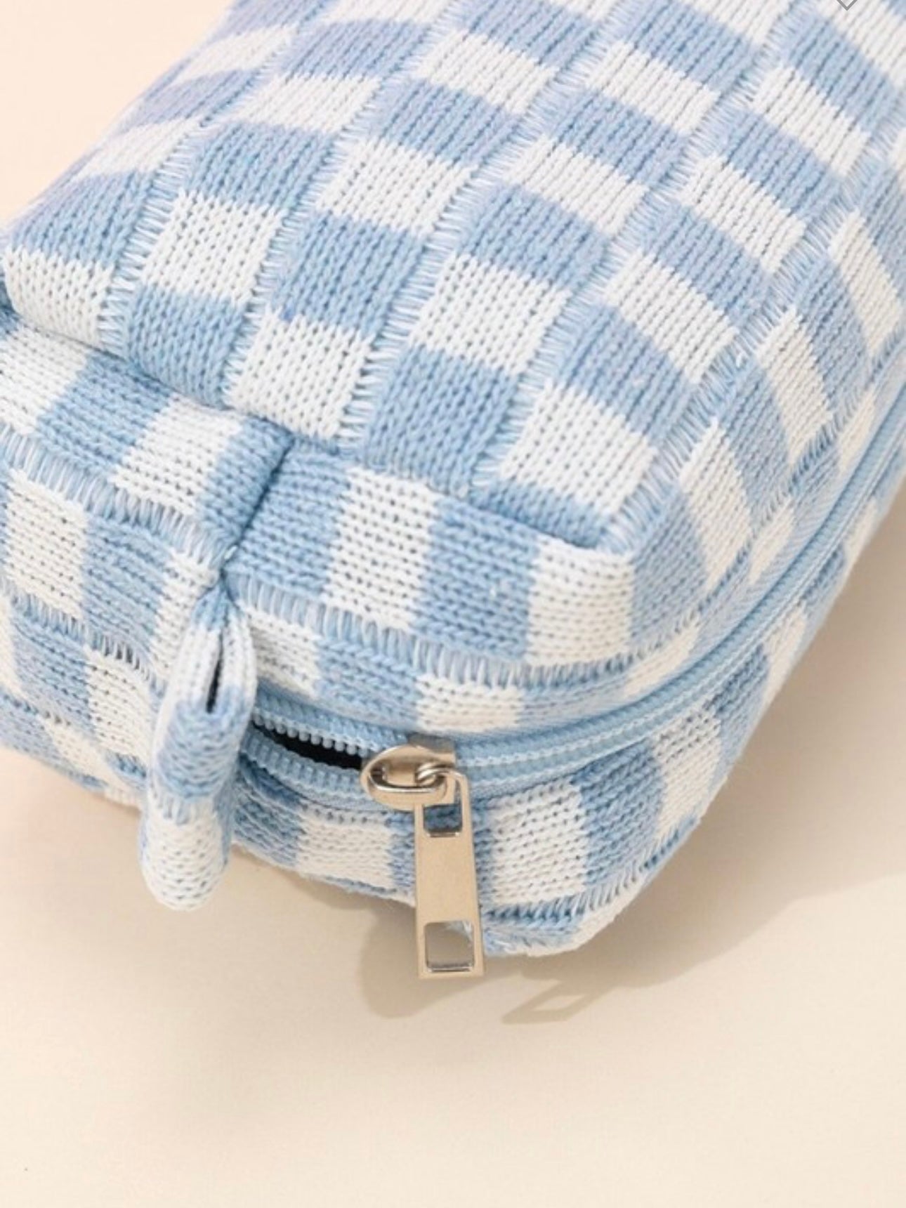 Checkered Make Up Bag