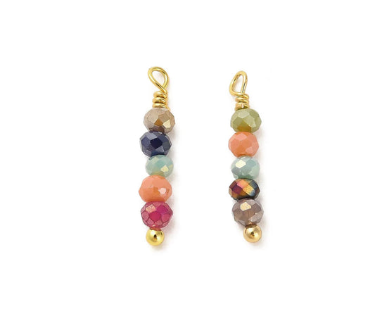 TCB Gold Stacked Stone Beaded Charm