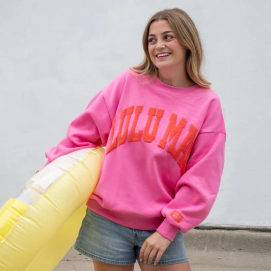 LuLu Mac Pink/Orange Puff Sweatshirt