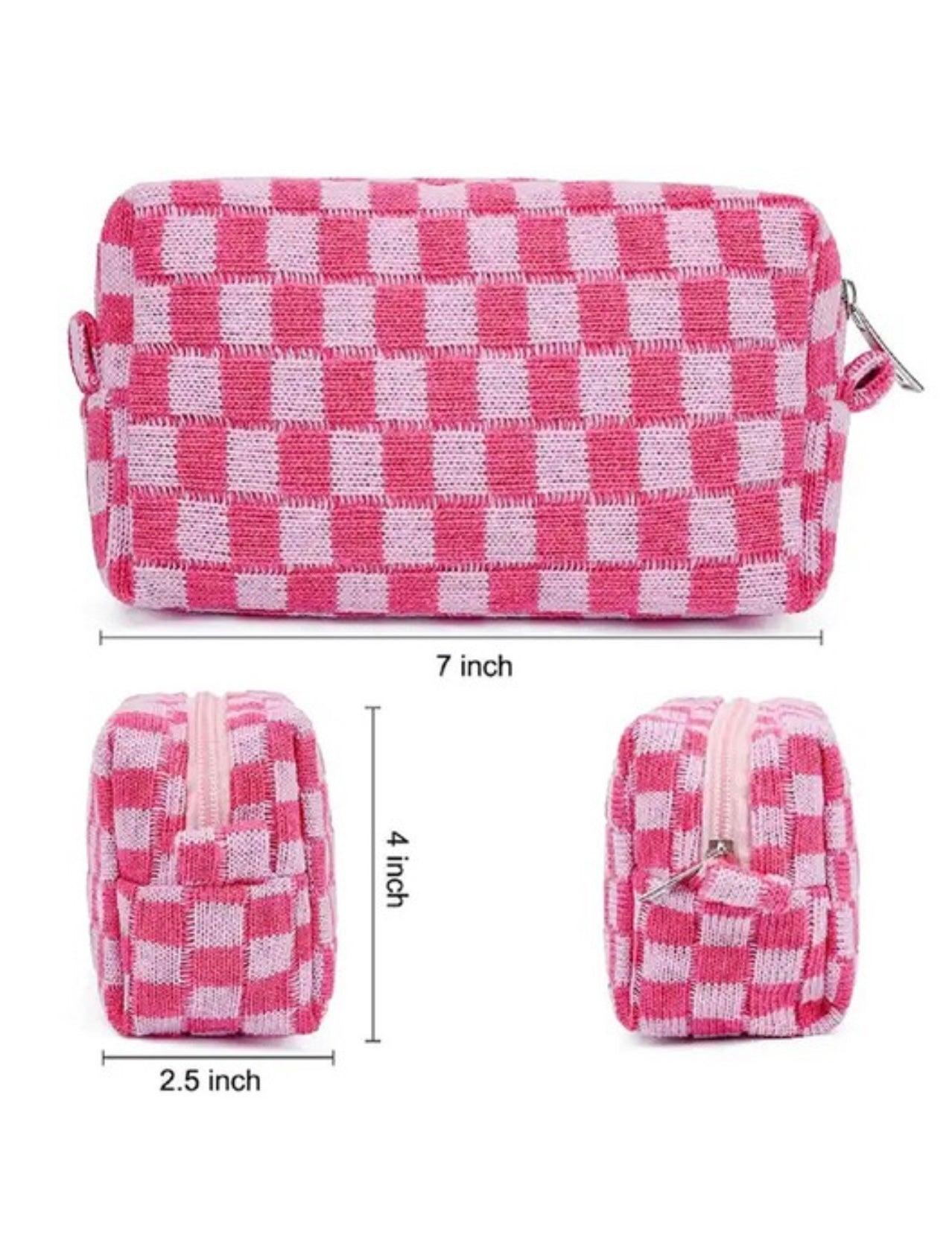 Checkered Make Up Bag