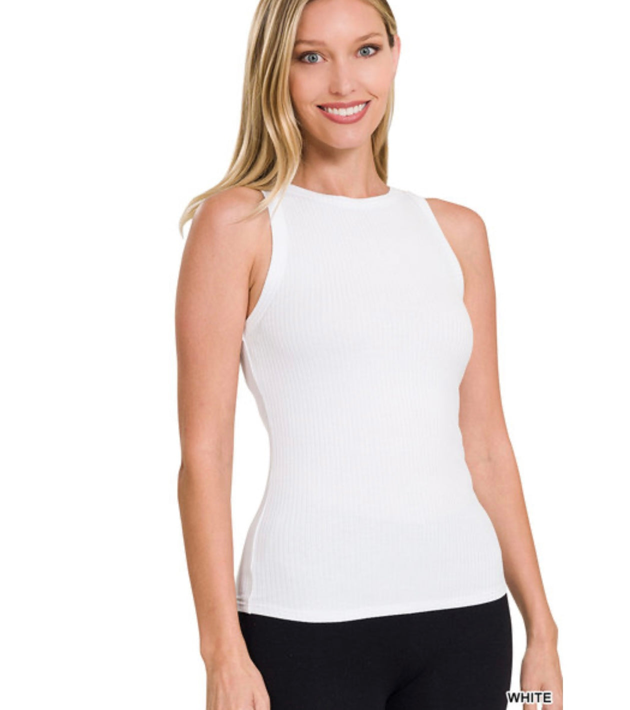 Soft Ribbed Tight Crew Neck Tank