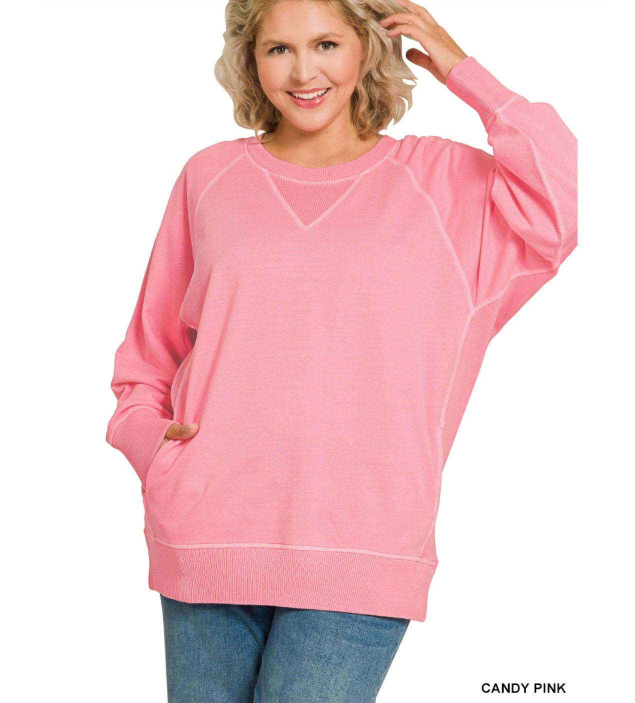 Plus Pigment Dyed French Terry Pullover