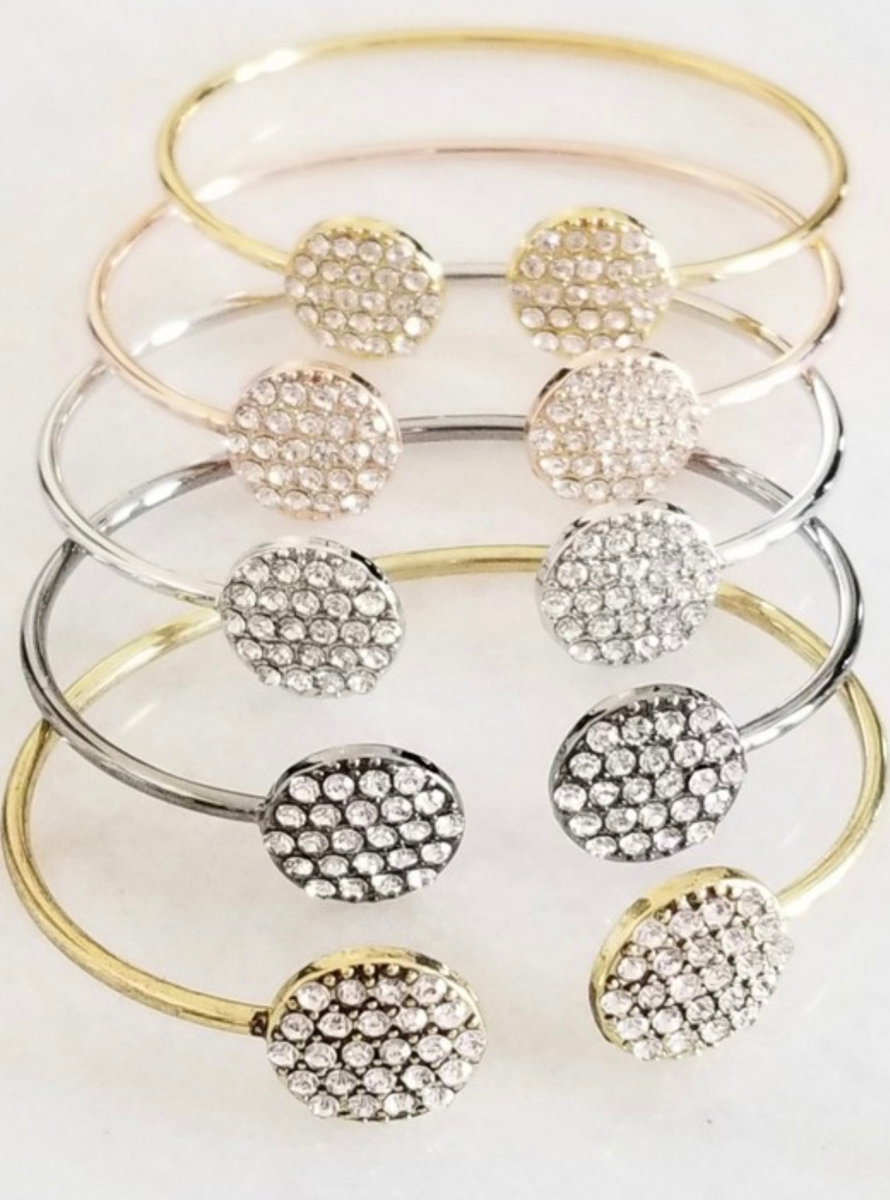 Pav Rhinestone Stacking Bangle Bracelet