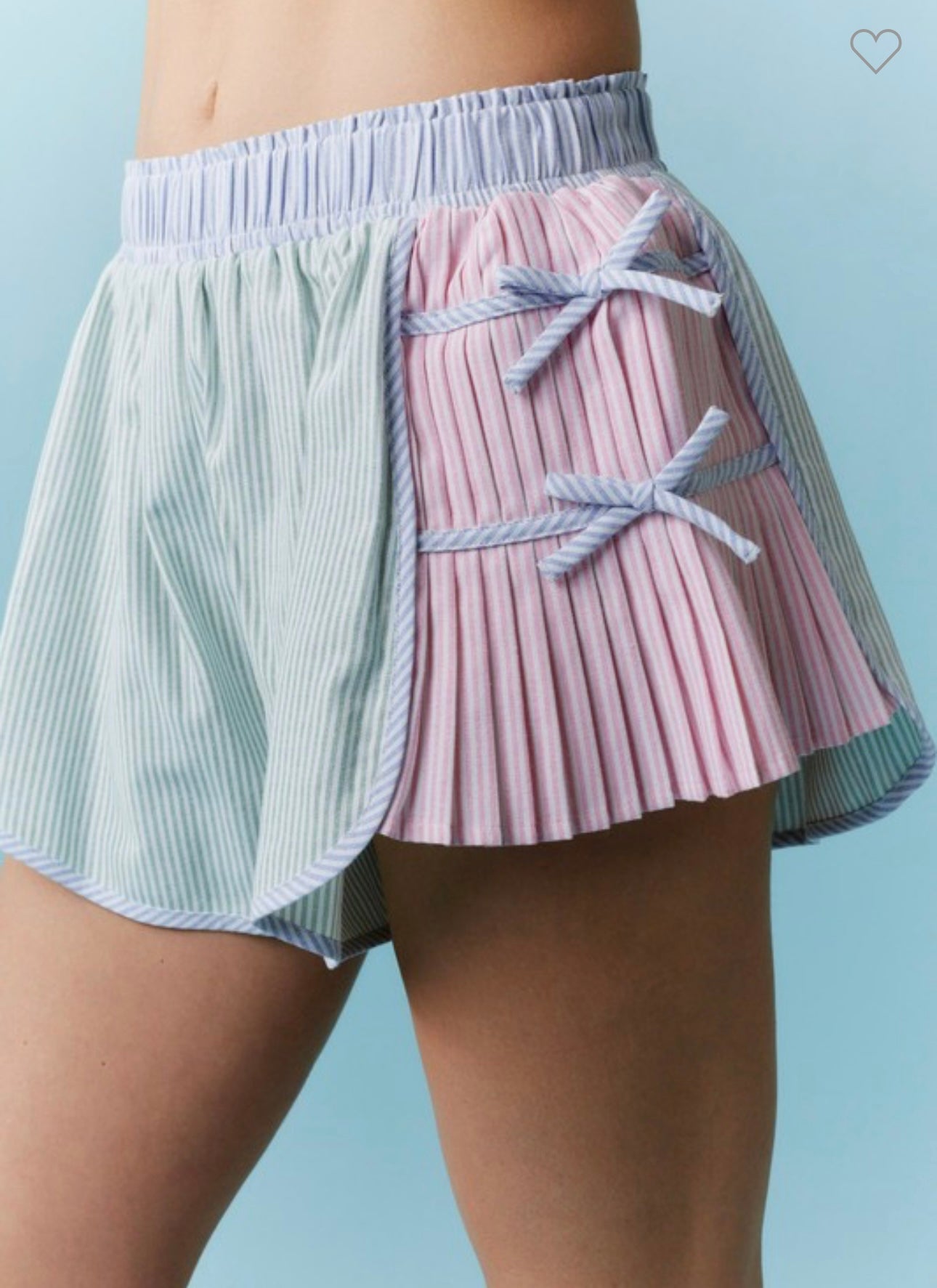 Ribbon Tied Pleated Shorts