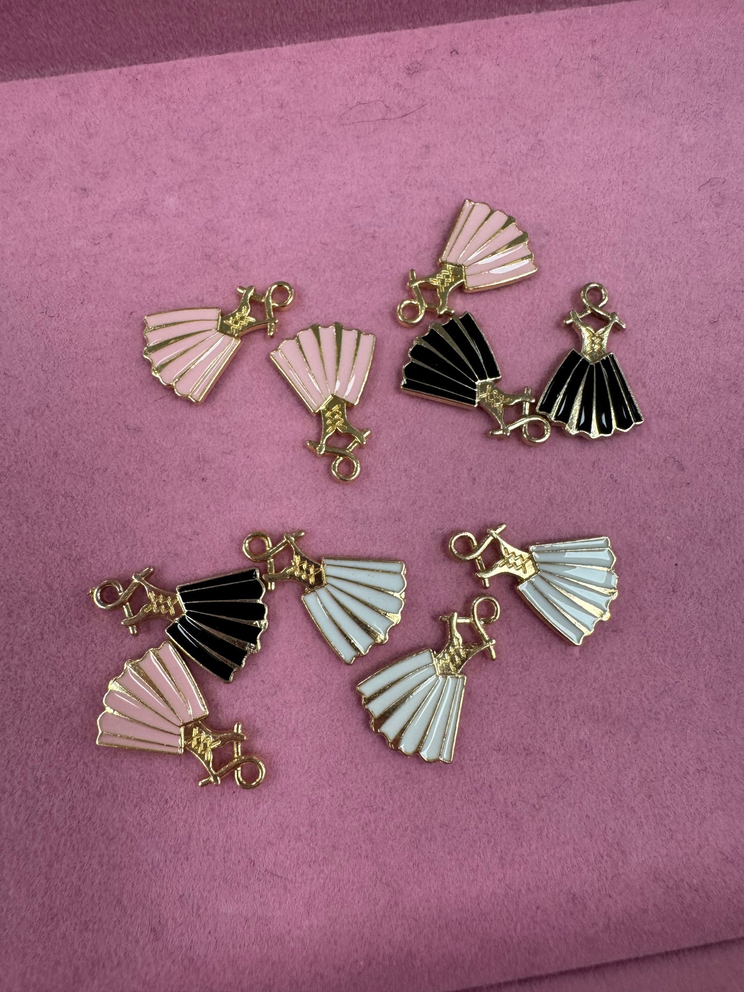 TCB Assorted Dress on Hangers Gold Charm