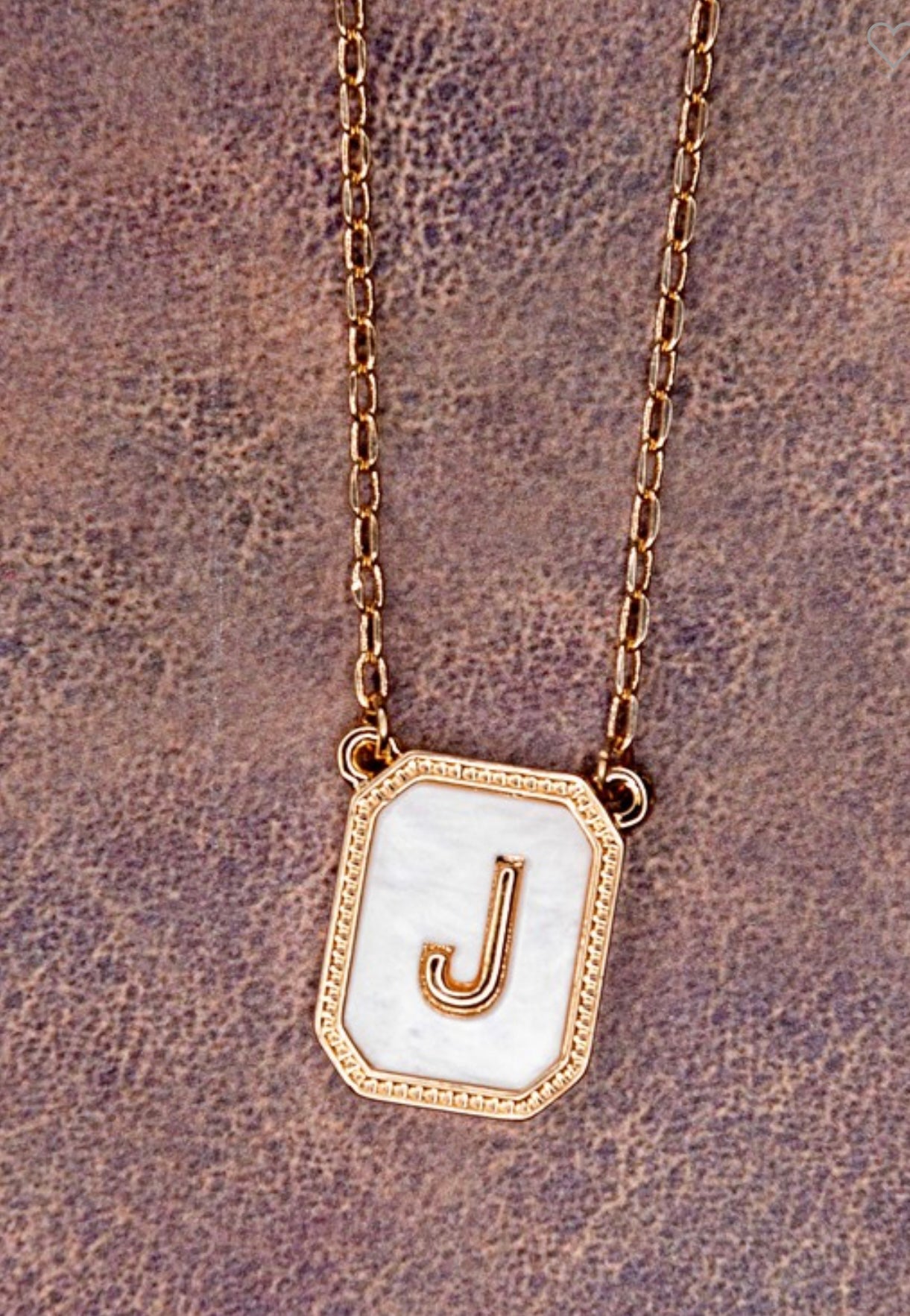 Initial Necklace Gold/White