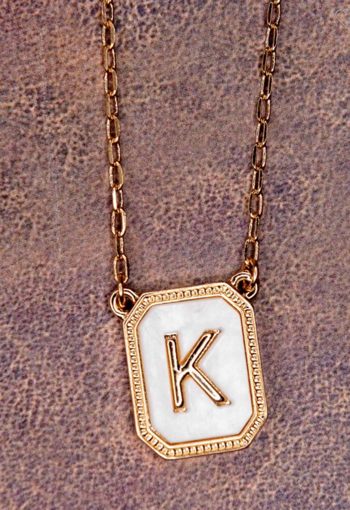 Initial Necklace Gold/White