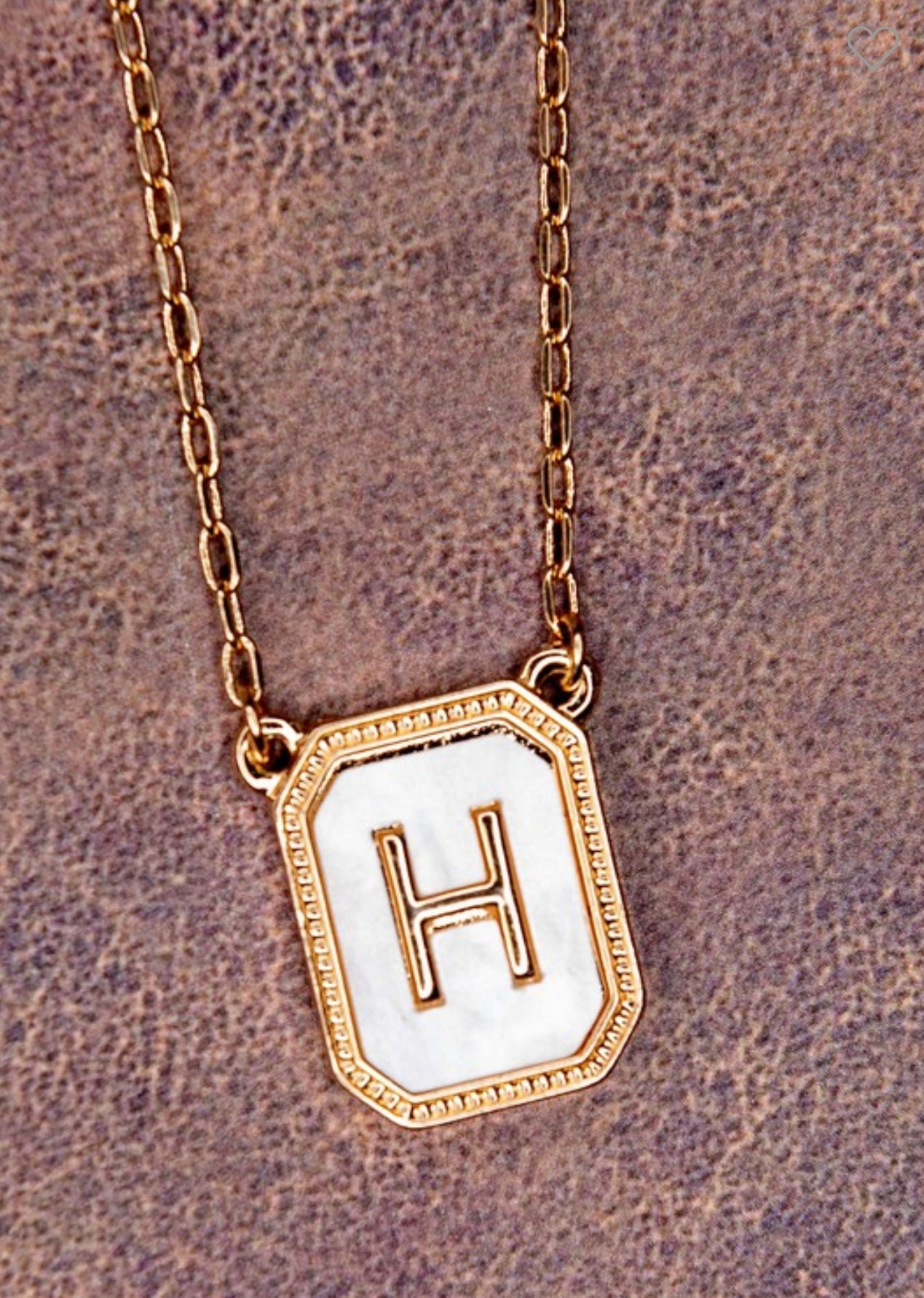 Initial Necklace Gold/White