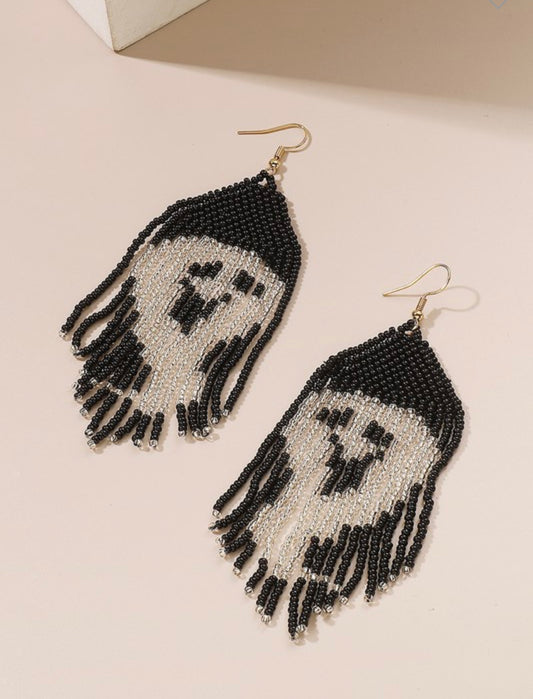 Ghost Seed Bead Earrings
