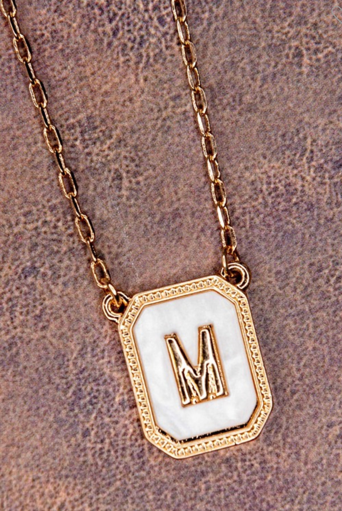 Initial Necklace Gold/White