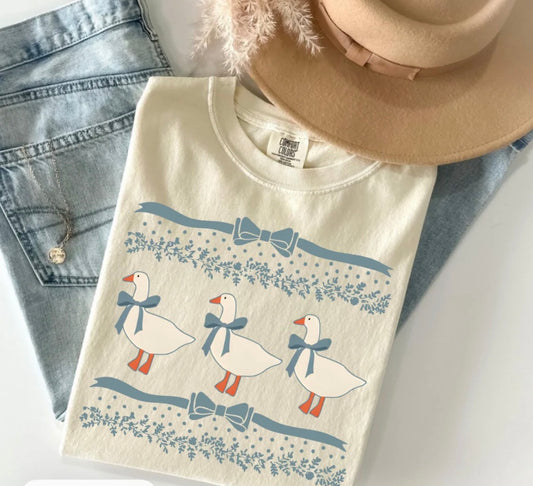 Vintage Blue Ribbon Goose Graphic Tee