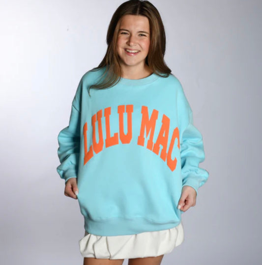 LuLu Mac Light Blue and Coral Sweatshirt