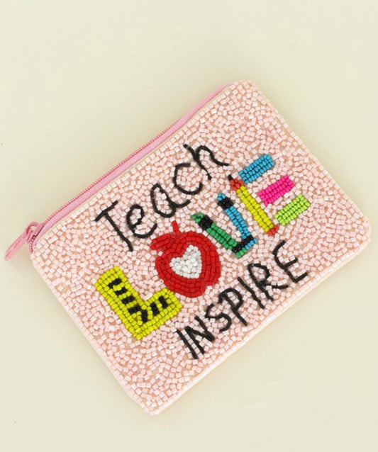 Teach Love Inspire Seed Bead Coin