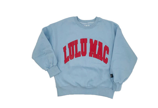 LuLu Mac Light Blue w Red Stitch