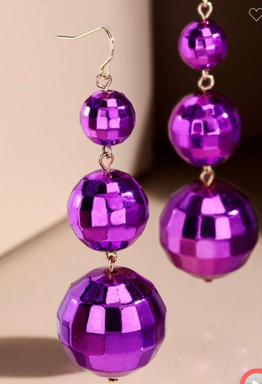 Dangle Drop Mirror Disco Ball Earring