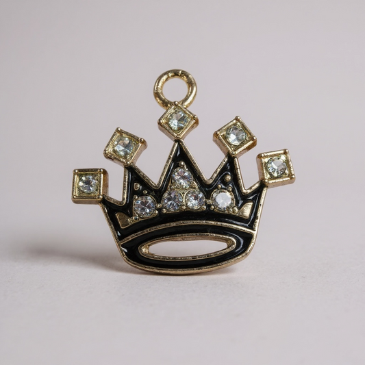 TCB Black & Diamond Crown Charm