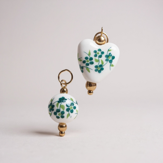 TCB Sweet and Cute Collection Green Porcelain Asst Charms