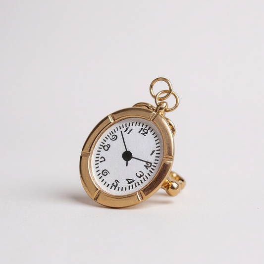 TCB Sweet and Cute Collection Gold/White Stopwatch Charm