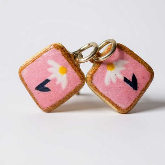 TCB Sweet and Cute Collection Square Pink Daisy Charm