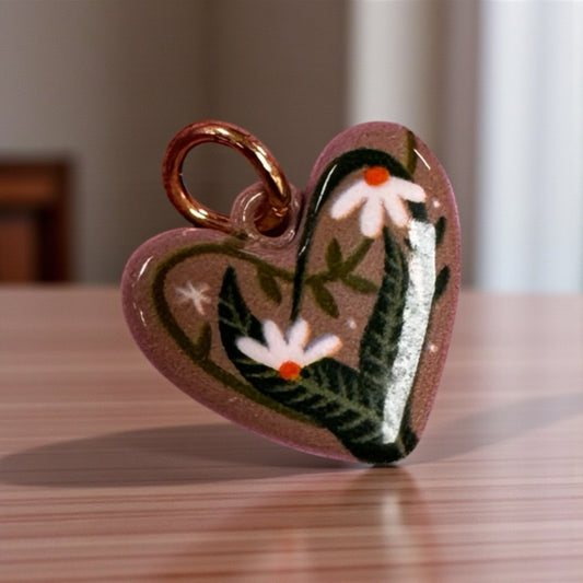 TCB Pink Heart Daisies Charm Sweet and Cute Collection