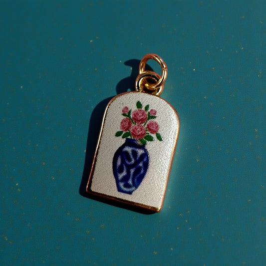 TBC Blue Vases Roses Sweet and Cute Collection Charm