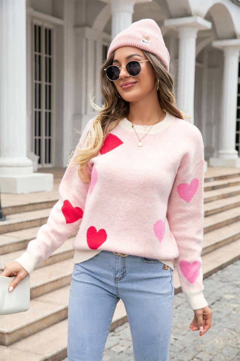 Pink Heart Sweater