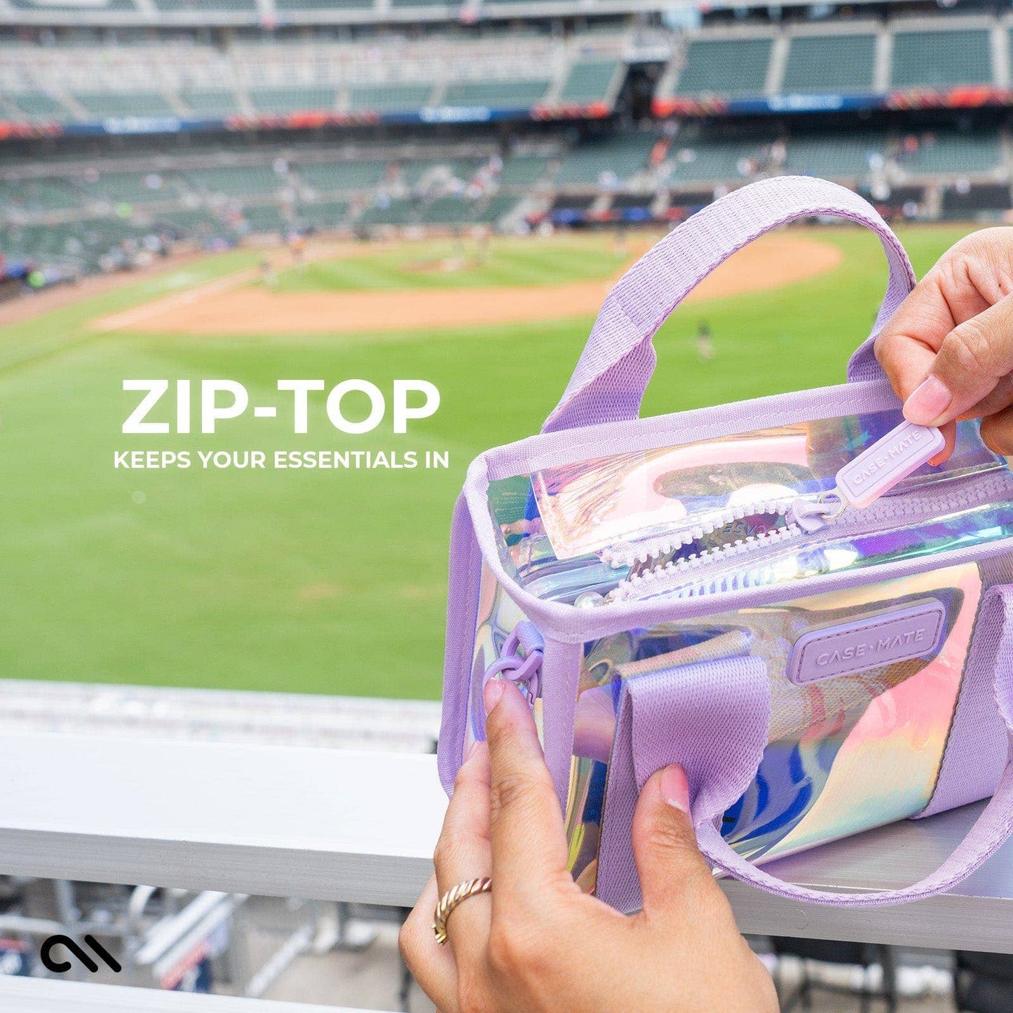 Case-Mate Clear Stadium Bag: Silver Chrome