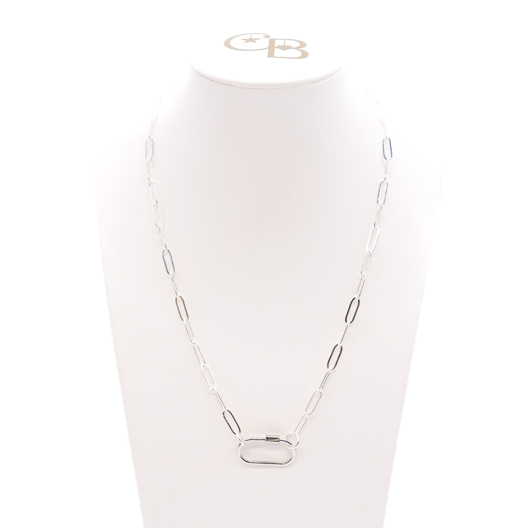 TCB Ashley Necklace with Piper Carabiner - Silver