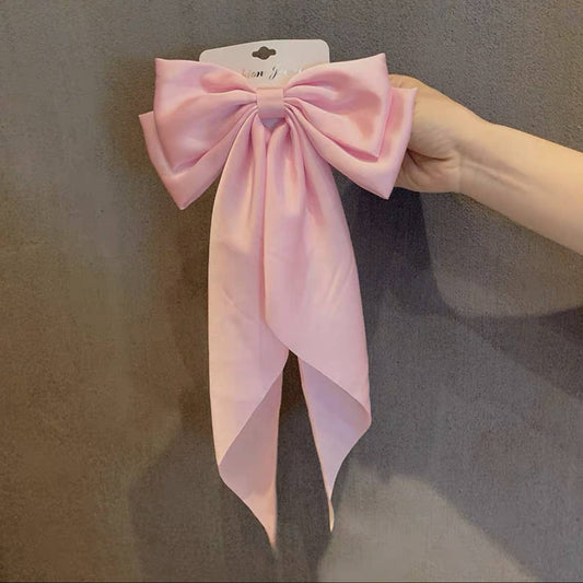 SIMPLE TEMPERAMENT BOW HAIR CLIP: Pink