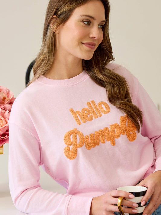 "HELLO PUMPKIN" SWEATSHIRT, BLUSH