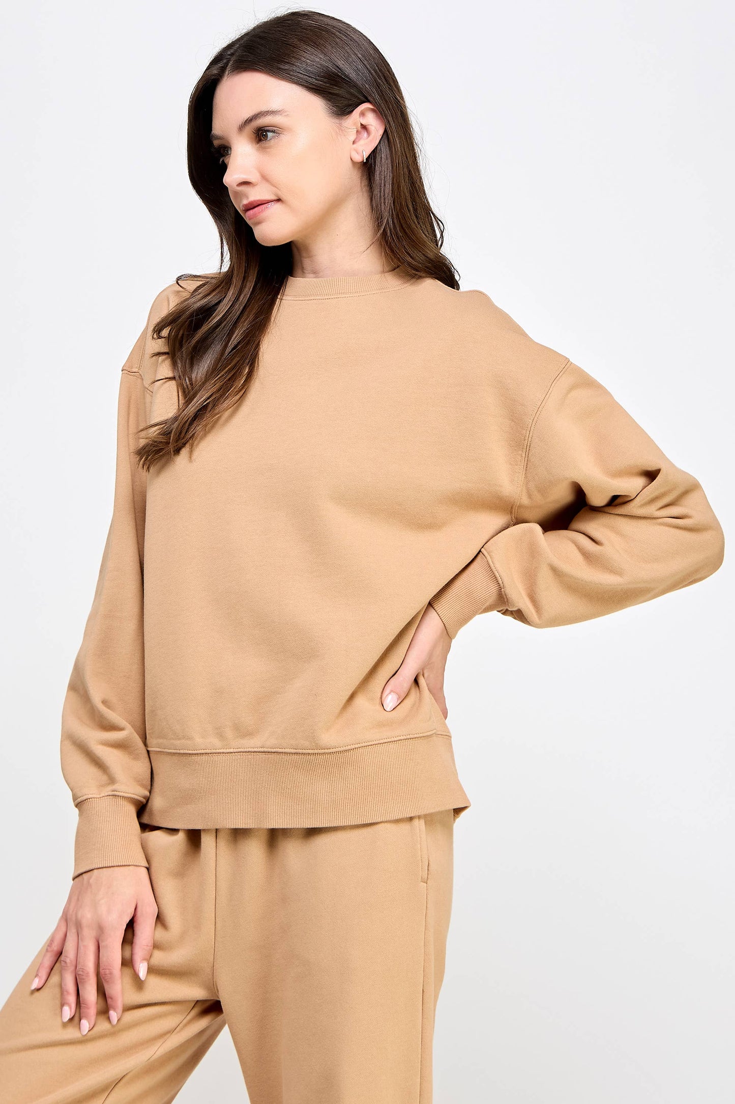 P9004T EVERYDAY SOFT FRENCH TERRY SWEATSHIRT: Pink / SMALL