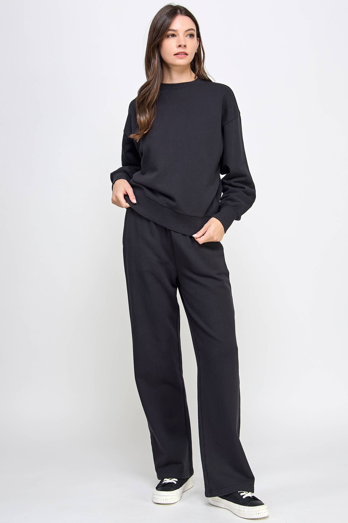 P9001P EVERYDAY HIGH RISE FRENCH TERRY SWEATPANTS: Pink / SMALL
