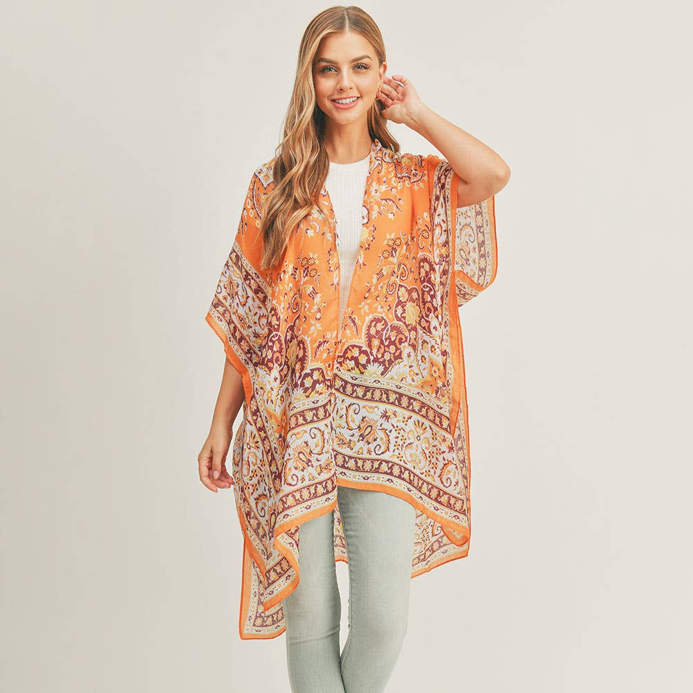 Orange Patterned Kimono